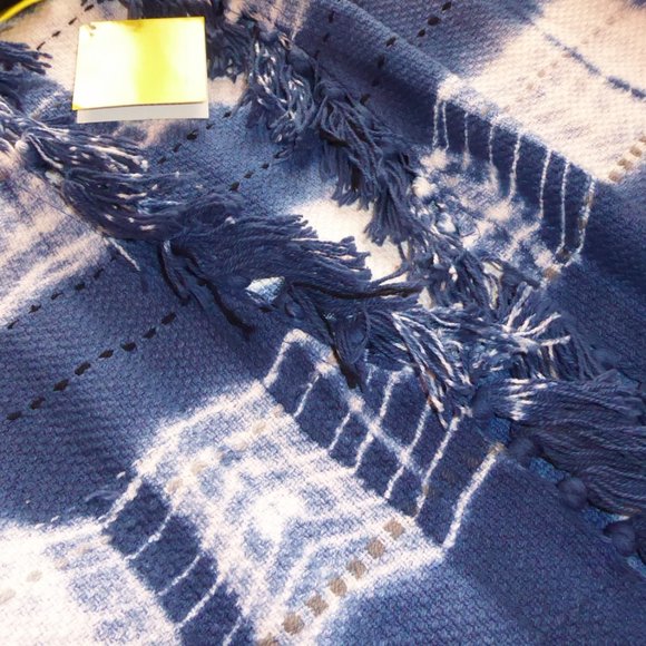 Roberta Roller Rabit Bridget Fringe Kimono Raj Tie-Die Indigo Open Jacket Small - Picture 5 of 6